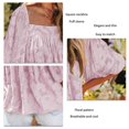 thumbnail image 4 of Puff Sleeve Top Polyester Fiber Elegant Soft Breathable Floral Pattern Square Neckline Top for Women, 4 of 5