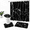 Black Marble, variant on 4-Piece Eucalyptus Green Leaves Bathroom Linen Set with Shower Curtain, Rugs and Lid Cover