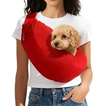 Uxcell Dog Sling Carrier for Small Dogs and Cats Up to 16.5 Lbs, Hands Free with Purse Pocket Pet Sling Carrier Safety Harness, (Red, 1 Pcs) Intended for Outdoor / Camp / Travel