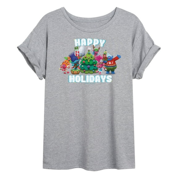 Trolls - Happy Holidays Branch and Friends - Women's Oversized T-Shirt