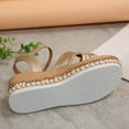 thumbnail image 6 of Wensltd Women's Summer Sandals Fashion Casual Solid Color Sandals Thick Sole Open Toe Stylish Comfortable Dressy Sandals Gold, 6 of 9