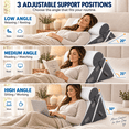 thumbnail image 3 of ICREOPRO Adjustable Foldable Bed Wedge Pillow for Sleeping, 3 Angles, 25D Support Foam, Removable D-Shaped Bolster, Washable Cover, White and Gray, 3 of 10