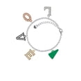 thumbnail image 2 of Delight Jewelry Acrylic 3/4" Green Megaphone Multi-Colored Crystal Love Charm Bracelet, 2 of 5