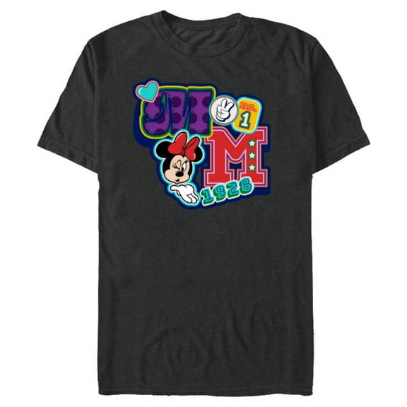 Disney Minnie Mouse No. 1 Varsity - Short Sleeve Blended T-Shirt for Adults - Customized-Dark Heather