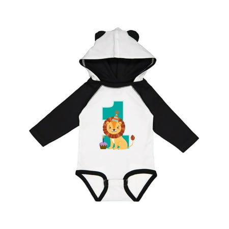 

Inktastic First Birthday Outfit Boy Lion 1 Year Old Gift Baby Boy or Baby Girl Long Sleeve Bodysuit
