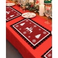thumbnail image 4 of Christmas Elk Placemats Set of 1 Snowflakes Silhouette Buffalo Check Red and Black Heat Insulation Washable Place Mats, Rustic Non-Slip Table Mats for Dining Table Party Kitchen Decor,13x19 Inch, 4 of 4