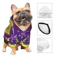 thumbnail image 3 of Goofa Mardi Gras4 Pattern Small Dog Sweater Hoodies Pet Grey Hooded Soft Fleece Sweatshirts with Pocket Fall Winter Puppy Cat Sweaters Warm Clothes-Large, 3 of 8
