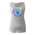 thumbnail image 4 of Moda de mujer Verano Sexy O Cuello Casual Mariposa Impreso Tanque Sin mangas Tops Pompotops  lopia989718, 4 of 6