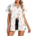 thumbnail image 5 of Juesizh Hawaiian Shirts for Women Plus Size Summer Tops Trendy Casual Button Down Casual Print T Shirts, S-5XL, 5 of 6