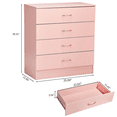 thumbnail image 4 of GZXS 4 Drawer Dresser for Bedroom, Small Chests of Drawers, Modern Night Stand for Hallway, Closet, Living Room, Pink, 4 of 10