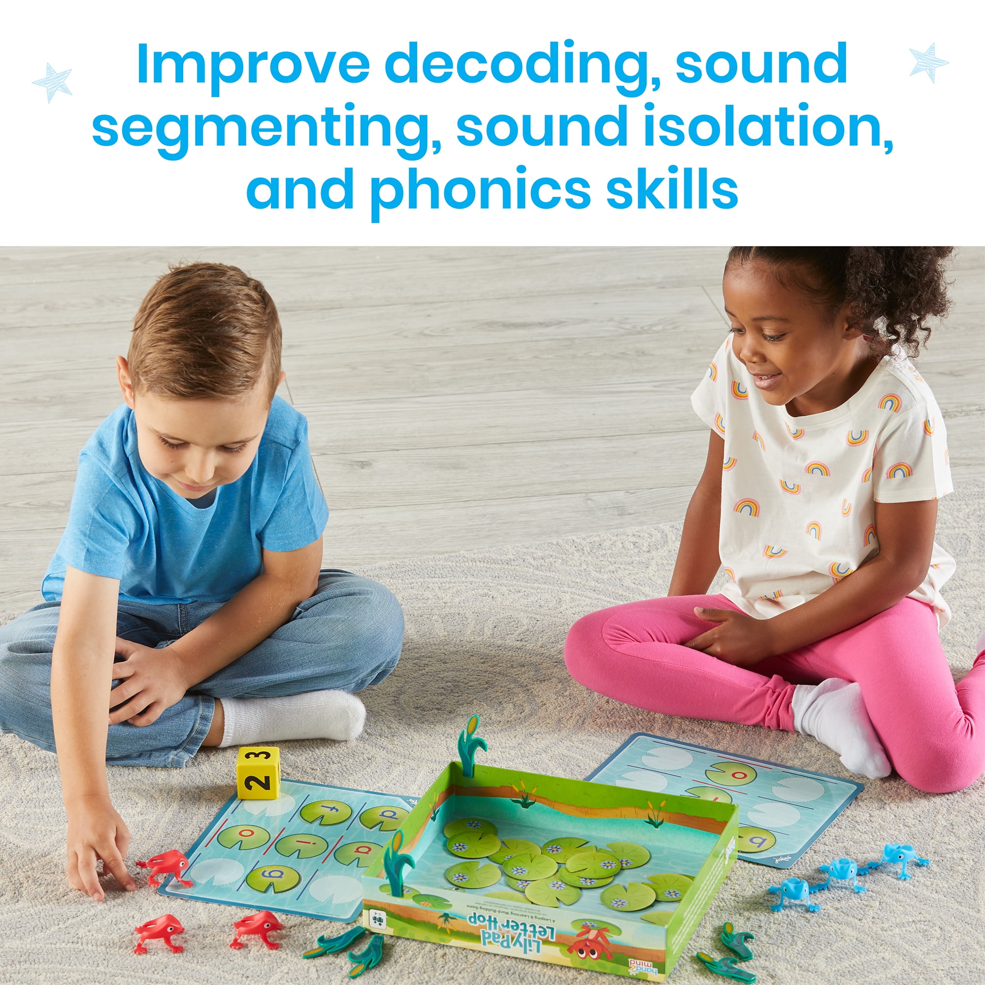 hand2mind Lily Pad Letter Hop, CVC Word Games, Fine Motor Skills Toys