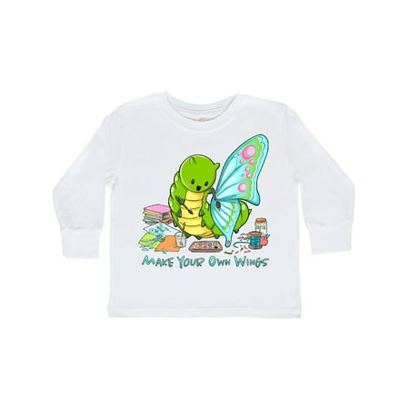 

Inktastic Make Your Own Wings- Cute Crafting Caterpillar Gift Toddler Boy or Toddler Girl Long Sleeve T-Shirt