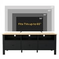 thumbnail image 6 of DIYART Wooden TV Stand, Entertainment Center for TVs Up to 65", Modern Media Console with 3 Cabinets, TV Console for Living Room Bedroom, Black, 6 of 9