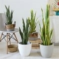 thumbnail image 3 of Artificial Snake Plant, Fake Snake Plant with Pot, Faux Potted Sansevieria Plant For Indoor Outdoor Home Office Living Room Window Garden Decor, 3 of 6