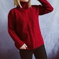 thumbnail image 2 of IROINNID Reduced Womens Sweater Turtleneck Pullover Sweater Solid Color Leisure Mid-Length Long Sleeve Sweater Autumn Sweater Tops, 2 of 5