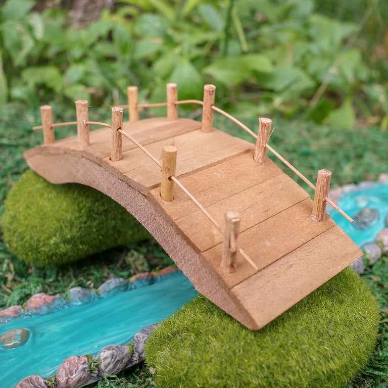 Mini Wooden Arch Bridge Outdoor Fairy Garden Ornament Dollhouse Decor Accessory Mini Wooden Arch Bridge Outdoor Fairy Garden Ornament Dollhouse Decor Accessory