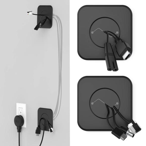 Kit ocultador de cables de TV para montaje en pared HomeMount, cable negro