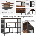 thumbnail image 6 of Dresser for Bedroom TV Stand with Power Outlets and LED Light, 6 Drawers Dresser with Side Pockets & Hooks, Wide Dresser with Shelves for 45" TV, Fabric Chest of Drawers, Rustic Brown, 6 of 7