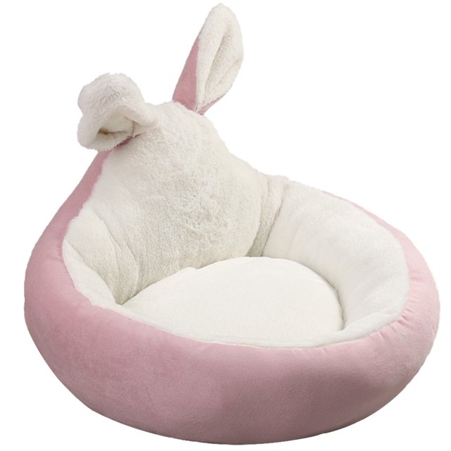 Cuddler Pet Bed Detachable Washable Rabbit Design Cat Cushion Bed Round Dog Bed
