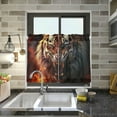 thumbnail image 6 of Flame Tiger Half Window Tier Curtains 24 Inch Blackout Thermal Insulating Kitchen Linen Tier Curtains for Kitchen, Bathroom, Cafe Home Decor, 6 of 7