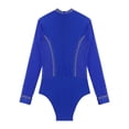 thumbnail image 3 of renvena Men's Long Sleeve Latin Dance Leotard Shirt Sparkling Salsa Samba Latin Jazz Dancewear Blue S, 3 of 7