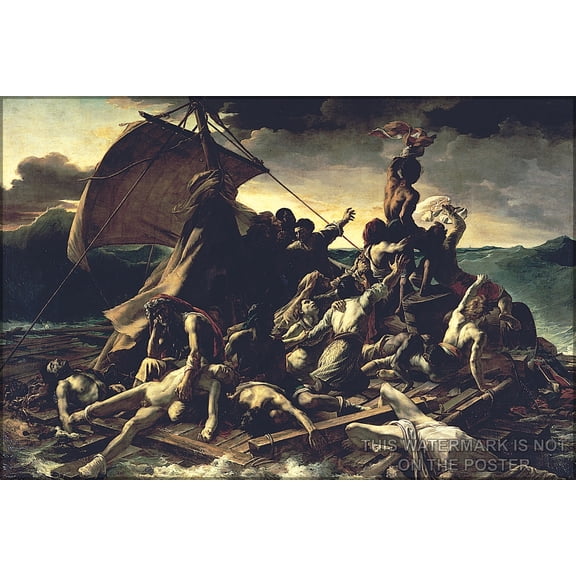 24"x36" Gallery Poster, Raft of the Medusa, c. 1820 Theodore Gericault's - Copy