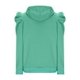 thumbnail image 4 of Womens Fall Tops Fashion Puff Long Sleeve Hoodie Shirts Casual Loose Solid Color Drawstring Sweatshirts for Outdoor Green L, 4 of 6