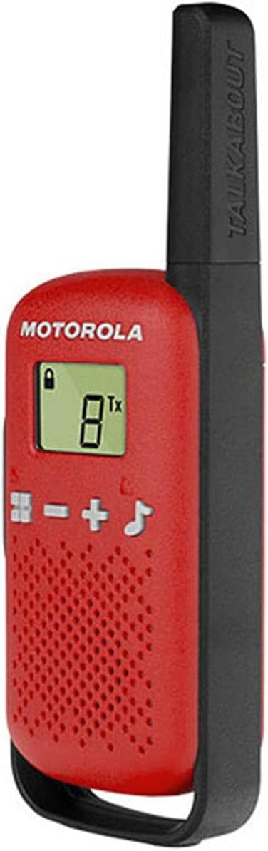 Motorola Solutions T110 Two-Way Radio Red W/Black Alkaline Two-Pack