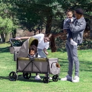 Jeep Sport All-Terrain Stroller Wagon by Delta Children - Includes Canopy, Parent Organizer, Adjustable Handlebar, Snack Tray & Cup Holders, Grey/Olive Green