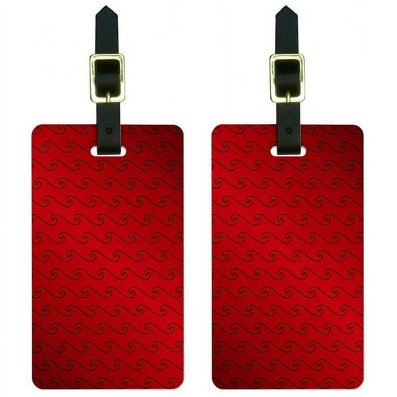 Making Waves Red Luggage Tags Suitcase Carry-On ID, Set of 2