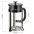 thumbnail image 5 of QUQIYSO French Press Coffee Maker, 34 Ounce, 304 Stainless Steel French Press with 4 Filter, Borosilicate Glass Coffee Press, 100% BPA Free, Heat Resistant Durable, Black, 5 of 9