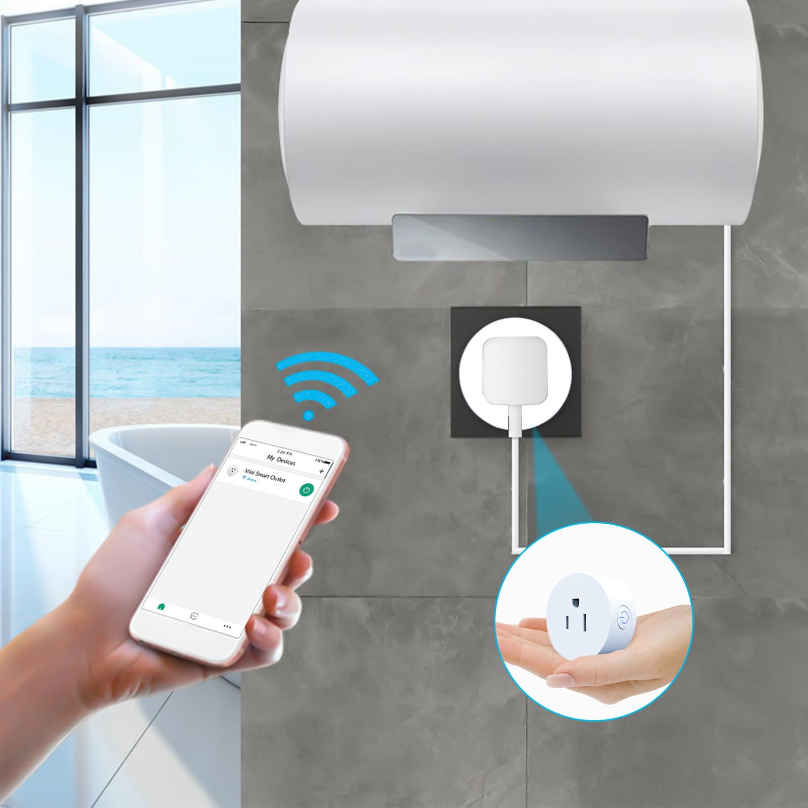 WiFi Smart Plug - 2x2x1.1in, 4G Remote Control with Timer & Voice Control via App, Works with Alexa for Home Automation Energy Monitoring