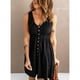 thumbnail image 1 of Vestido corto sin mangas, vestido corto para mujer, vestido corto con escote en V, vestido corto con una sola botonadura, eficiencia óptima, 1 of 5