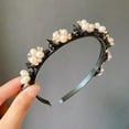 thumbnail image 3 of Visland Women Headband, Fashion Elegant Resin Faux Pearl Non-Slip Elastic Bangs Clip Hairband Hair Hoop Hair Accessories for Washing Face and Daily Wear, 3 of 8