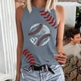 thumbnail image 2 of MESSUEN Sleeveless Tank Tops for Women Loose Fitting Tank Tops for Women Crew Neck Raglan Baseball Tank Tee Cute T Shirts Vest Ladies Summer Tops Womens Blouses Gray XL, 2 of 4