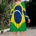 thumbnail image 2 of Brazilian Flag Long Sleeve Dresses For Women Vintage Elegant Party Dress Oversized V-neck Dress S-8XL, 2 of 7