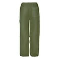 thumbnail image 6 of Hpapadks Women's Pants Plus Size Wide Leg Low Waist Solid Cargo Pant Womens Slacks Green XL, 6 of 7