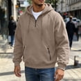 thumbnail image 2 of Eygvbb Men's Quarter Zip Hoodie Long Sleeve Pullover Sweatshirt With Zipper Pockets Drawstring Hood Loose Fit Versatile Trendy Casual Top, 2 of 8