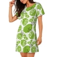 thumbnail image 2 of Daiia Green Various Lemons Print Women's Nightshirt Soft Nightgowns for Women Short Sleeve dress Short-sleeved Sleepwear, 2 of 6