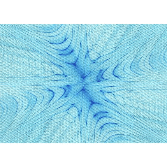 Ahgly Company Indoor Rectangle Patterned Tron Blue Area Rugs, 2' x 4'