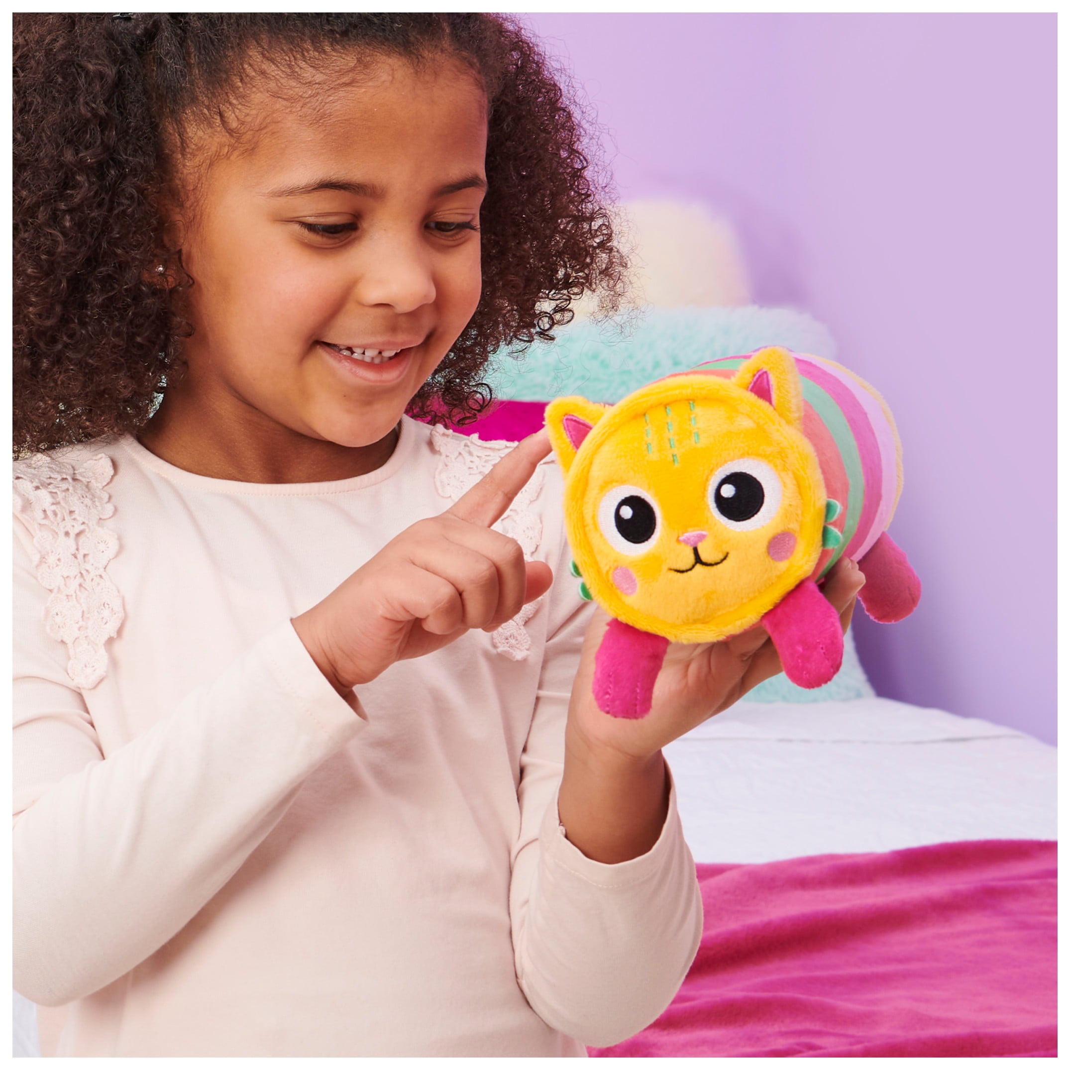 Gabby’s Dollhouse, 8-inch Pillow Cat Purr-ific Plush Toy