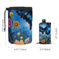 thumbnail image 5 of PhooArto Drawstring Cosmetic Bag, Barrel Shaped Portable Travel Makeup Bags, Galaxy Blue Butterfly Amidst Flowers Large Capacity Waterproof Multifunctional Bucket Toiletry Bag, 5 of 6