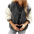 thumbnail image 1 of Hvobtty Vestes à Capuche en Molleton à Manches Longues pour Femmes, Manteau Décontracté Ample à Col Rond en Flanelle, 1 of 4