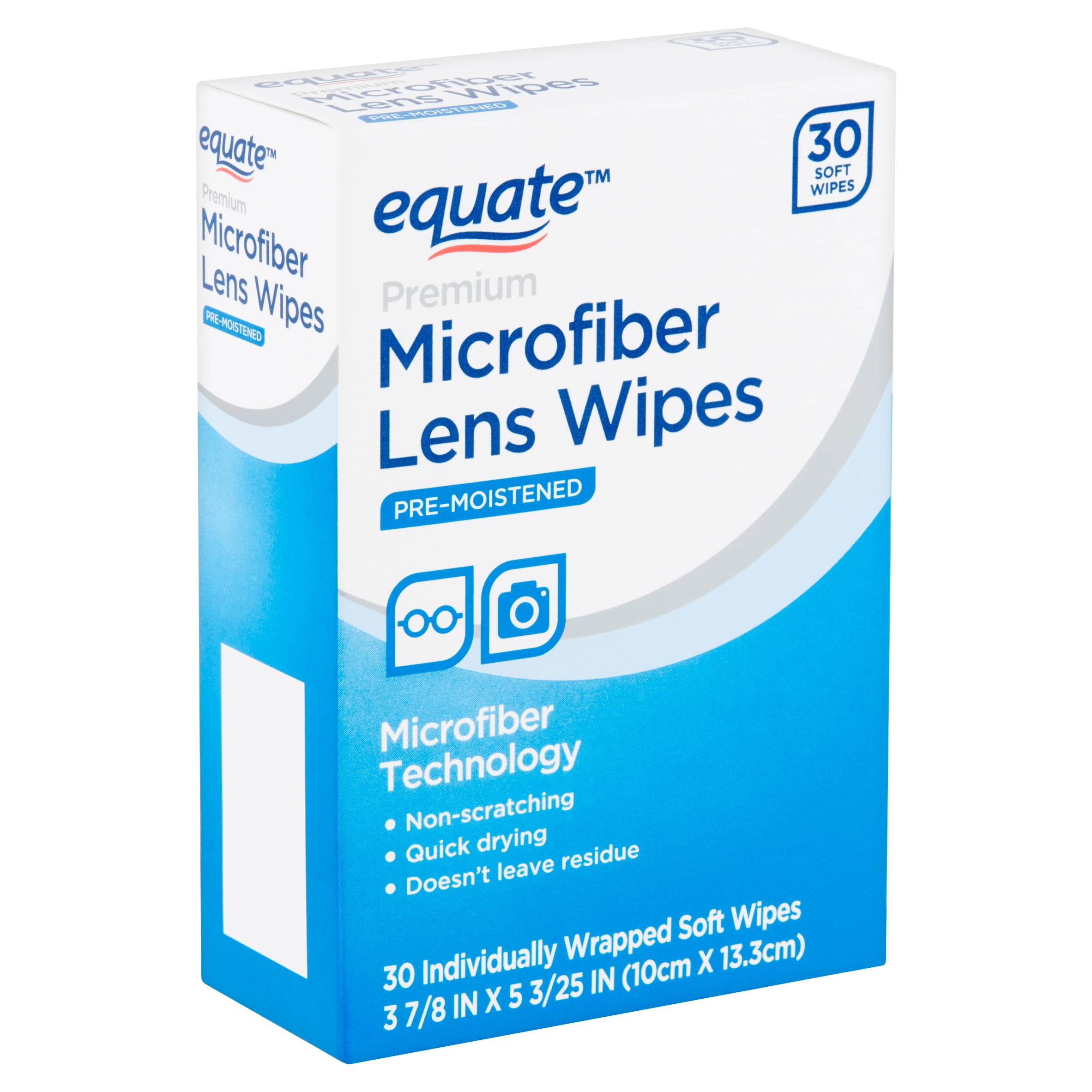 Equate Premium Microfiber Lens Wipes, 30 Count
