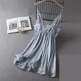 thumbnail image 4 of Camisón de encaje para mujer, ropa de dormir Sexy con tirantes, lencería de satén sedoso, ropa de dormir para el hogar, Verano, 4 of 5