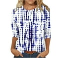 thumbnail image 2 of TIMIFIS Blouses d'Été/automne pour Femmes, Blouses Imprimées Décontractées à Manches Trois-Quarts Col Rond pour l'Été, 2 of 5