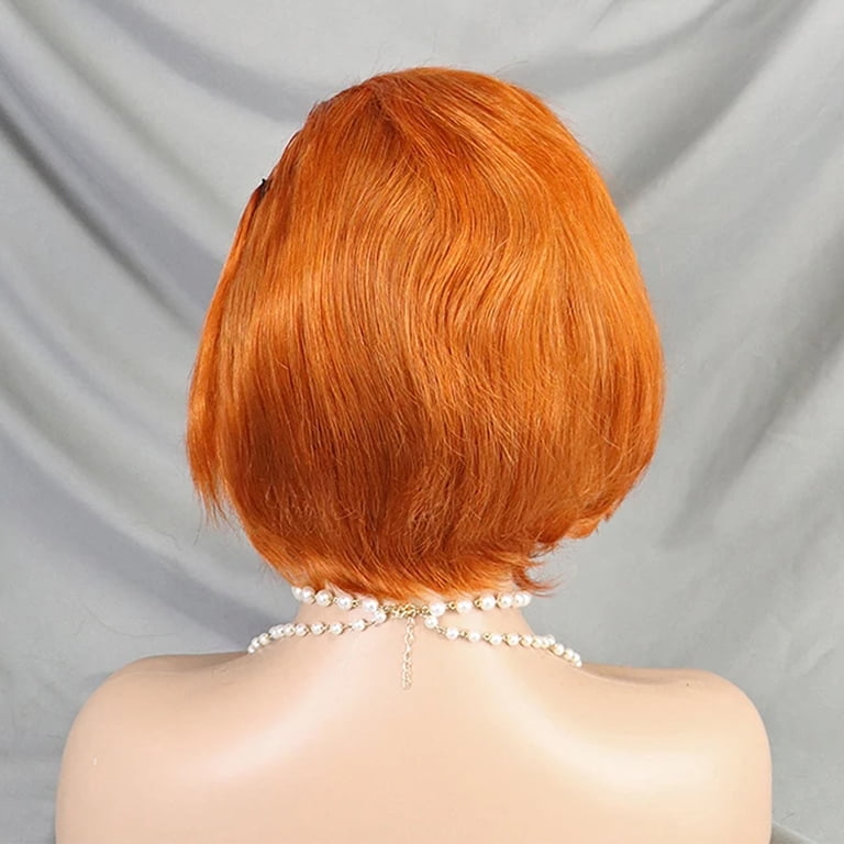 350# Colored Bob Human Hair Wig 8 Inch Pixie Cut Wig with  display picture 1