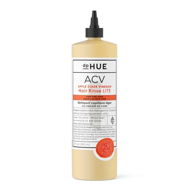 dpHUE Enjuague para el cabello con vinagre de sidra de manzana Lite 20 oz - Champú limpiador alternativo para el cabello y el cuero cabelludo - No apelmaza el cabello fino - Ayuda a eliminar la acumul