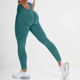thumbnail image 4 of QLEICOM Womens Yoga Pants Capri Leggings Seamless Butt Lifting for High Waist Workout Leggings Athletic Pants Tummy Control Leggings Green M, 4 of 4