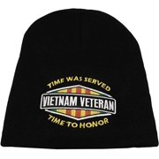 Vietnam Veteran Time Was Served, Time to Honor Black Short Beanie